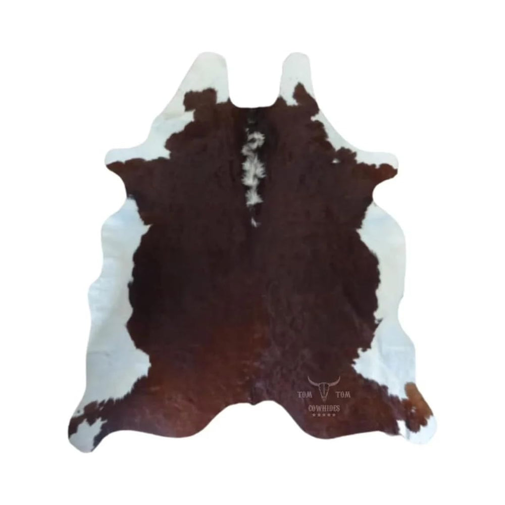 Large Hair-On Cowhide Rug 7x6.5 Ft – Genuine Leather Area Rug