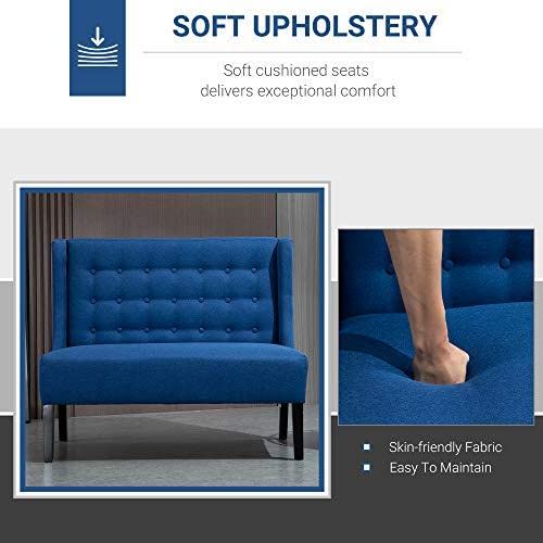Wingback Button-Tufted Loveseat Sofa