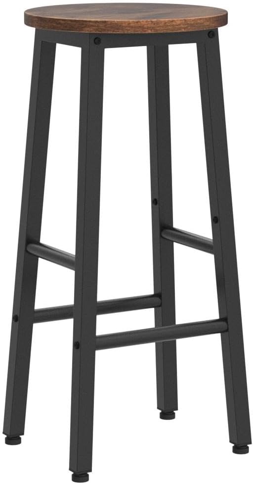 Industrial Bar Stools Set of 2 – Counter Height Kitchen Island Chairs
