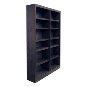 Double Wide Wood Bookcase 84" – 12 Shelves