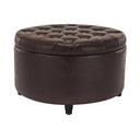 Round Storage Ottoman with Lift-Off Lid – 28 Inch