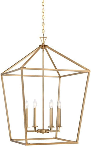 6-Light Open Frame Pendant Lantern – Adjustable Height, Dimmable