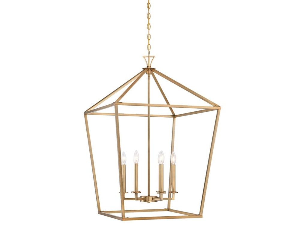 6-Light Open Frame Pendant Lantern – Adjustable Height, Dimmable