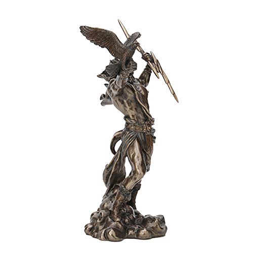 Zeus Thunderbolt Strike Cold Cast Bronze Resin Statue