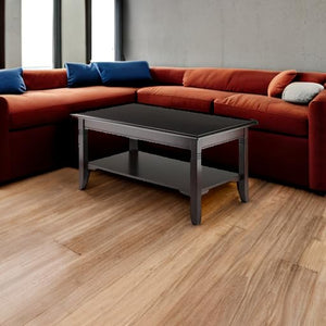 37" Transitional Coffee Table with Lower Storage Shelf