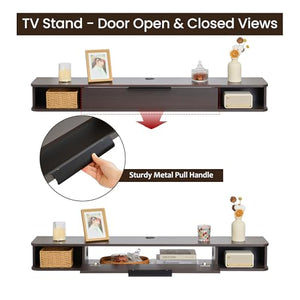 55" Floating Wall-Mounted TV Stand with Storage
