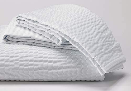 Textured Pillow Shams – Wash-Activated Ripple Texture, White