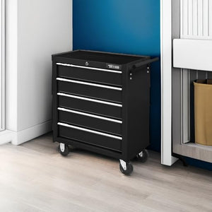 5-Drawer Rolling Tool Chest with Lockable Wheels & Top Cushion