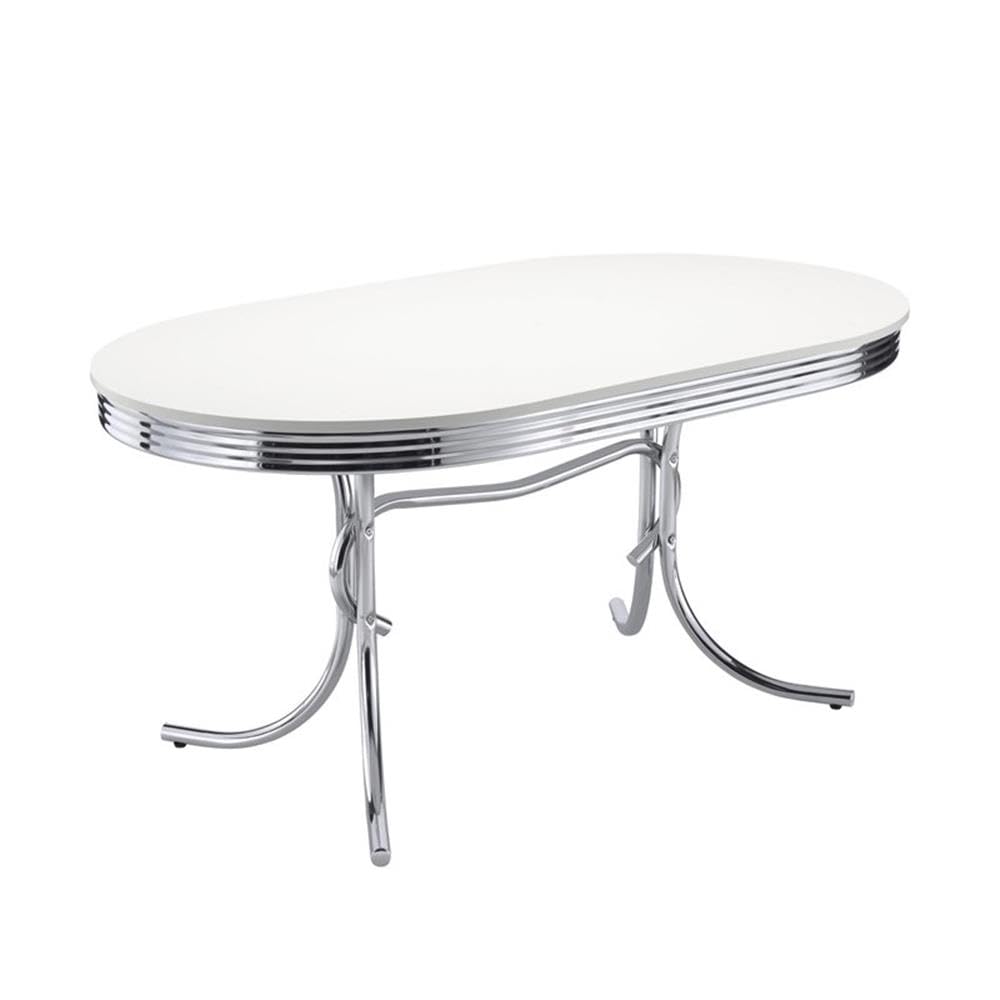 5-Piece Oval Dining Table Set with 4 Faux Leather Side Chairs