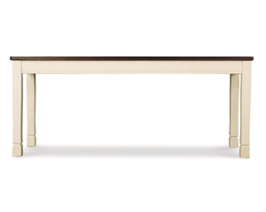 Rectangular Dining Bench – White & Brown