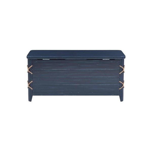 Wood Rope Storage Chest with Cedar Lining – Blue