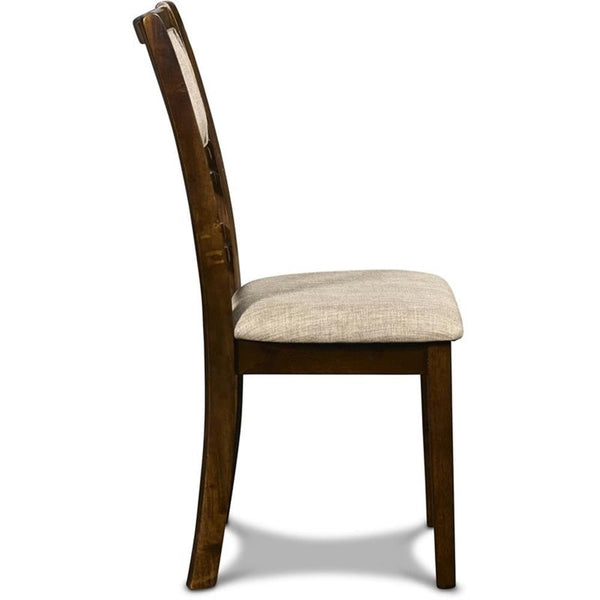 5-Piece Round Dining Set with Storage Shelf & Upholstered Chairs