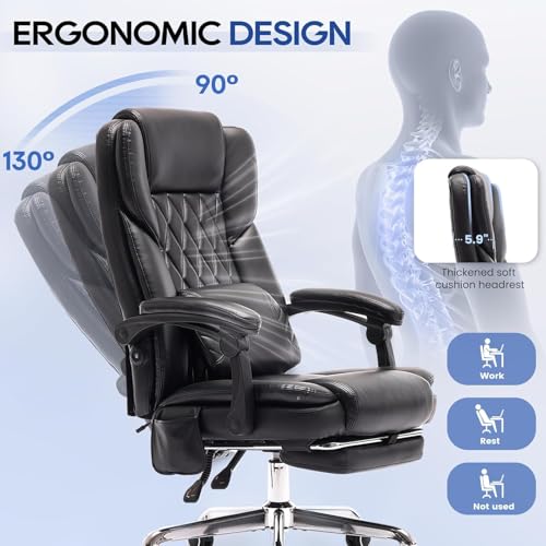 Heavy Duty 500LBS Massage Office Chair with Footrest