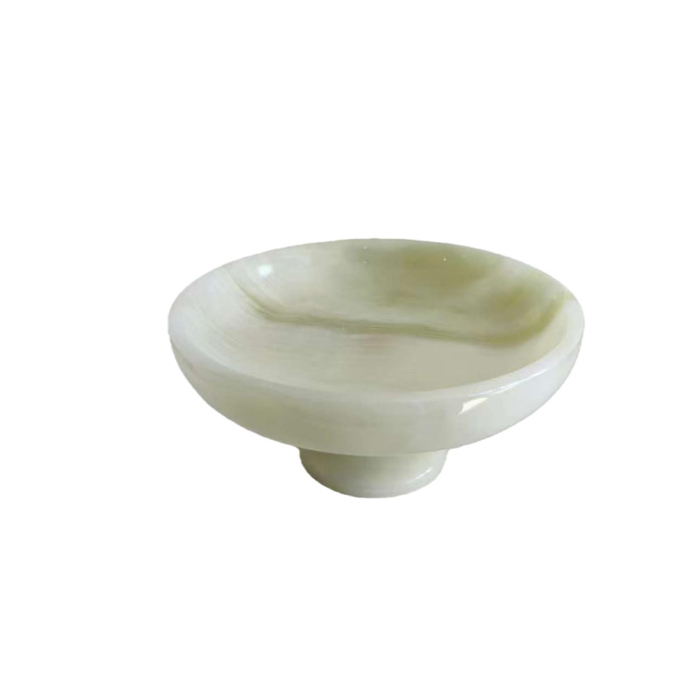 Jade Onyx Decorative Bowl with Raised Feet