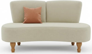 49" Curved Loveseat Sofa with Wooden Legs