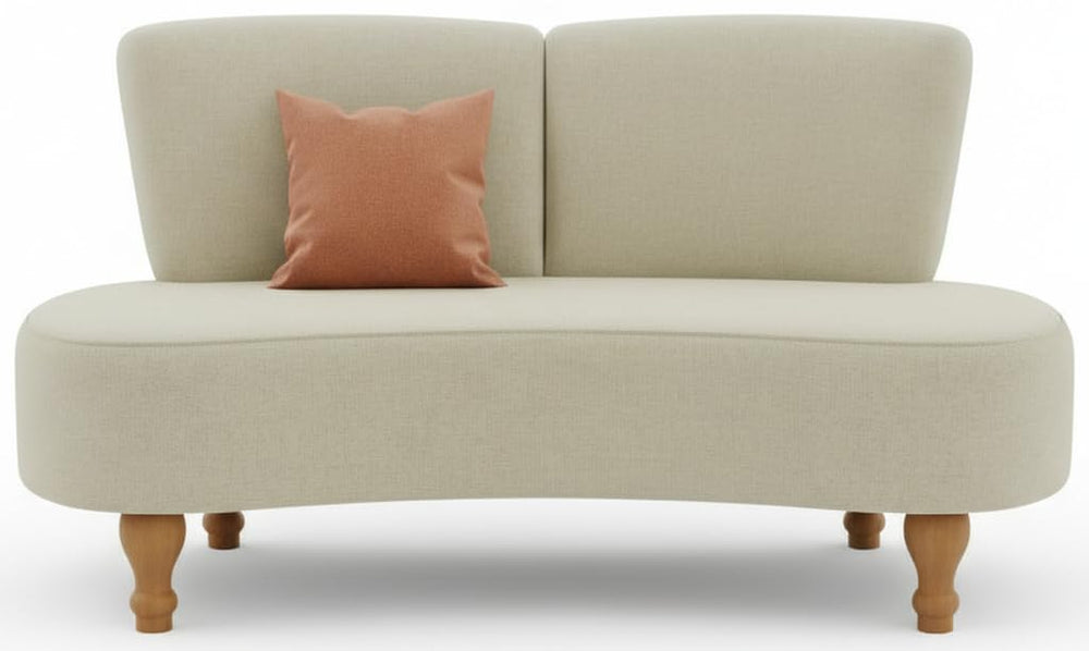49" Curved Loveseat Sofa with Wooden Legs