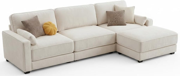 120" Modular Sectional Sofa with Ottoman