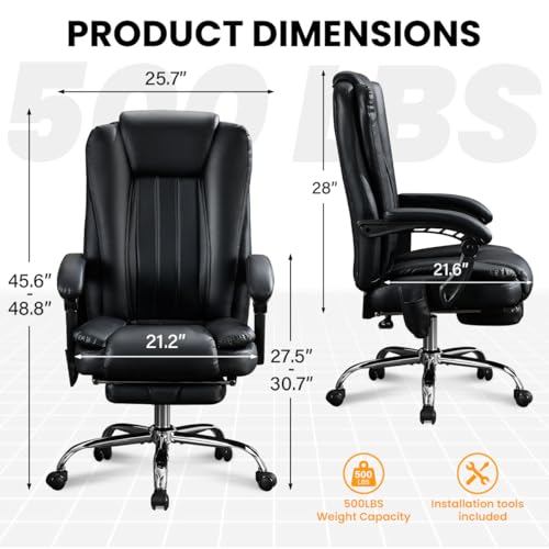 Heated Massage Reclining Office Chair with Footrest