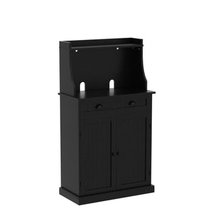 54" Kitchen Microwave Cabinet with Storage & Drawers
