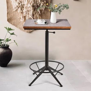 Height-Adjustable Square Bar Table – Black