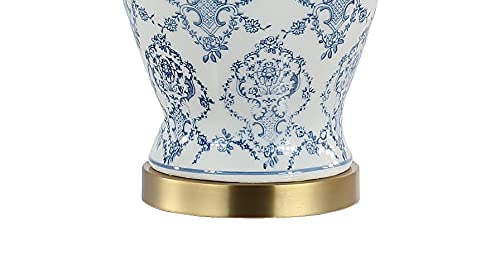 Chinoiserie Ceramic Table Lamp — Blue & White, 24.5"