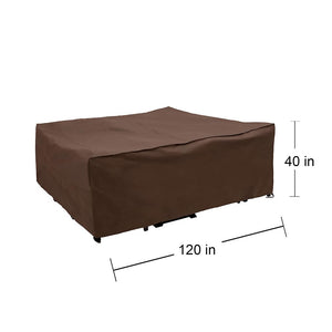 Oversized Patio Furniture Cover – 120"L x 90"W x 40"H, Brown