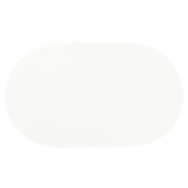 Oval Dining Table with Chrome Base – White, 60 Inch