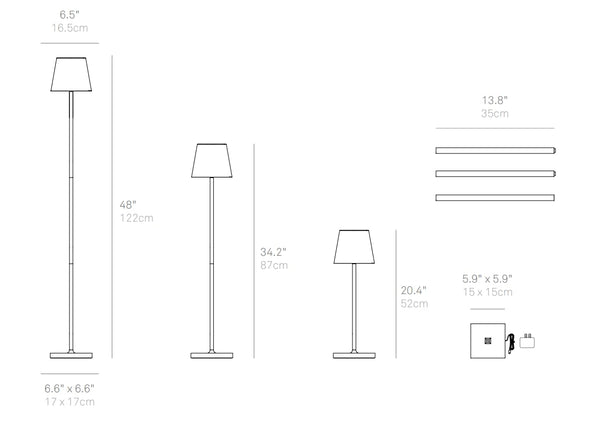 Rechargeable Cordless Floor Lamp with Touch Control
