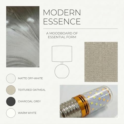 Ceramic Marble Table Lamp with Linen Shade — 3-Way Color Changing