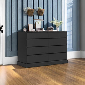 8-Drawer Double Dresser with TV Stand – Engineered Wood Storage Chest