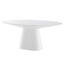 75" Oval High Gloss MDF Dining Table – White
