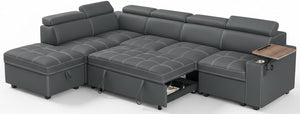 U-Shaped Sectional Sleeper Sofa with Pull-Out Bed