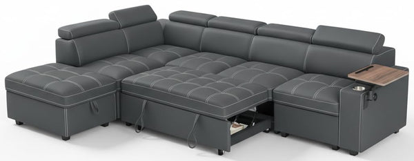 U-Shaped Sectional Sleeper Sofa with Pull-Out Bed