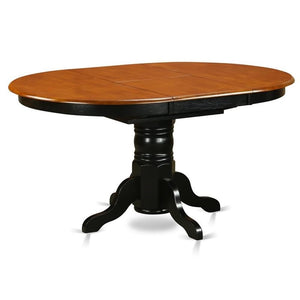 7-Piece Oval Dining Table Set with Butterfly Leaf & 6 Faux Leather Chairs