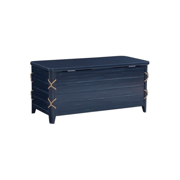 Wood Rope Storage Chest with Cedar Lining – Blue