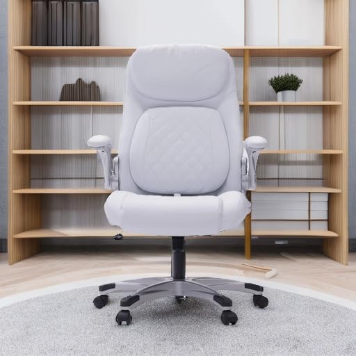 Ergonomic PU Leather Office Chair with Click-5 Lumbar Support