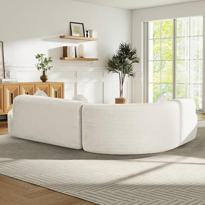 L-Shaped Curved Sectional Sofa – 4-Seater Deep Seat Corner Couch