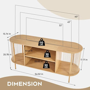 4-Piece Boho Living Room Table Set with 60" TV Stand, Coffee Table & Side Tables