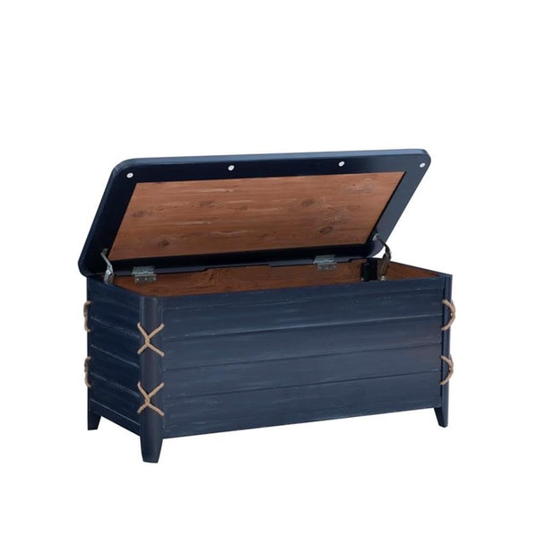 Wood Rope Storage Chest with Cedar Lining – Blue
