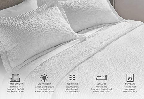 Textured Pillow Shams – Wash-Activated Ripple Texture, White
