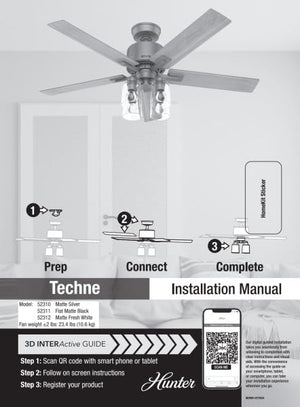 52-Inch Smart Ceiling Fan with LED Light & Remote