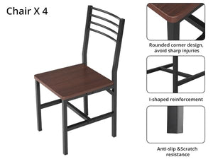 Extendable Dining Table Set with 4 Chairs for 4–6 People
