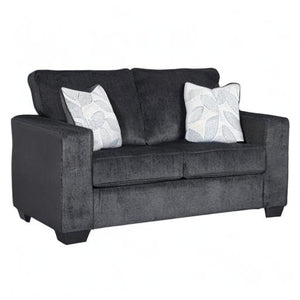 Modern Chenille Loveseat with Accent Pillows