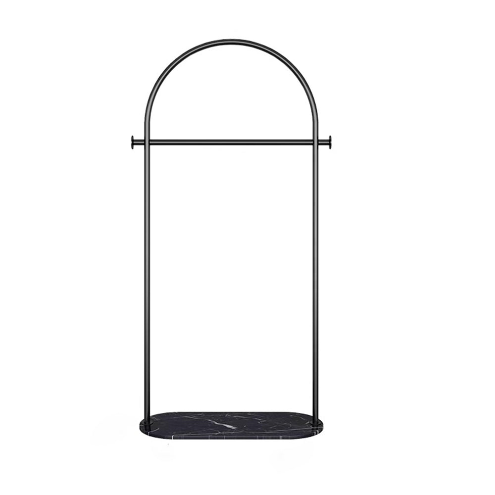 N-Shaped Coat Rack with Marble Base & 2 Hooks