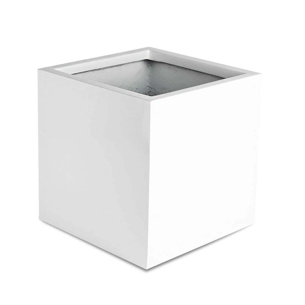 White Square Fiberstone Planter Pot 24 Inch