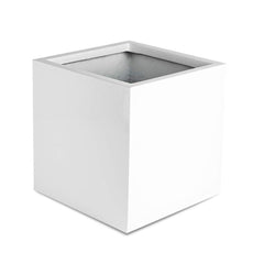 White Square Fiberstone Planter Pot 24 Inch