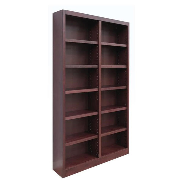 2-Piece 12-Shelf Double Wide Bookcase Set – Cherry