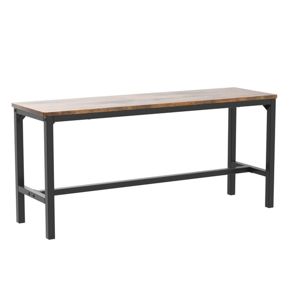 Industrial Dining Bench Set of 2 — Rustic Brown & Black