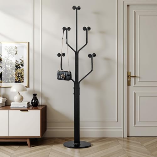 Freestanding Metal Coat Rack with 10 Hooks