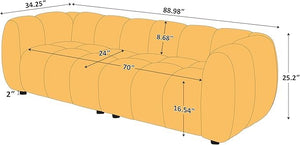 Modern Boucle Loveseat Sofa 88 Inch Tufted Cloud Couch